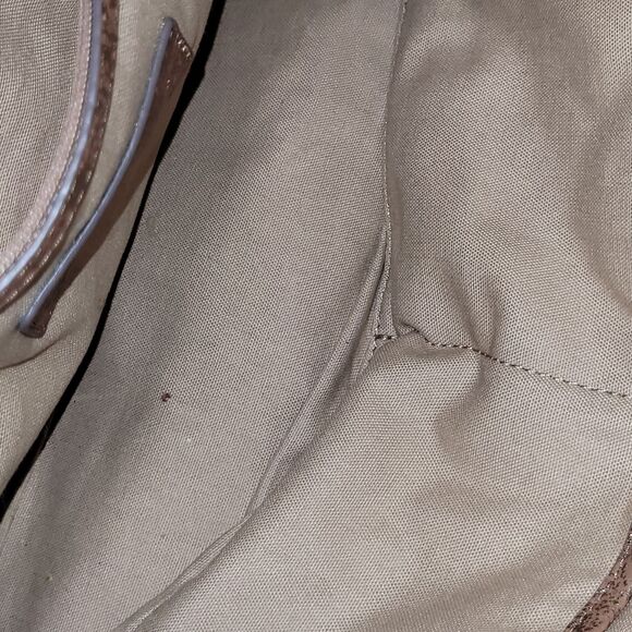 Cole Haan Metallic Brown Leather Double Handled  Satchel Shoulder Bag-Preowned - Picture 4 of 16